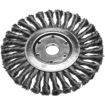 ЗУБР "ПРОФЕССИОНАЛ". Щетка дисковая для УШМ, плетеные пучки стальной проволоки 0,5мм, 175х22мм 35190-175_z02 купить в Когалыме