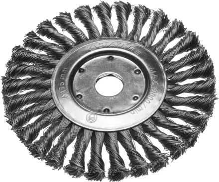 ЗУБР "ПРОФЕССИОНАЛ". Щетка дисковая для УШМ, плетеные пучки стальной проволоки 0,5мм, 175х22мм 35190-175_z02 купить в Когалыме