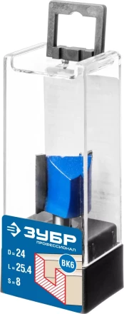 ЗУБР 24 x 25 мм, хвостовик 8 мм, фреза пазовая прямая, Профессионал (28753-24-25) купить в Когалыме