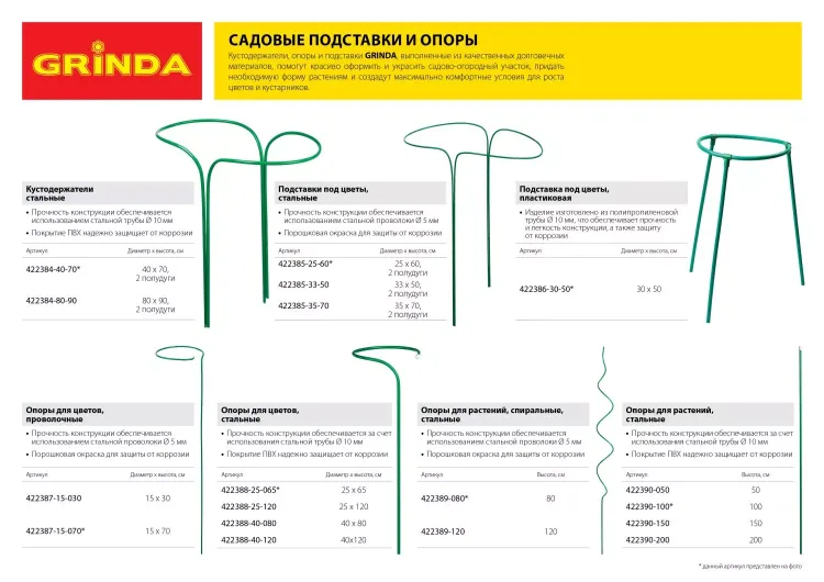 Подставка под цветы GRINDA, d=25х60см, полудуги, 2шт 422385-25-60 купить в Когалыме