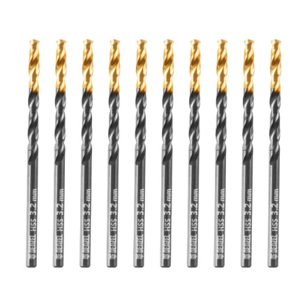 Сверло по металлу, 3,2 мм, HSS-Tin, Golden Tip, 10 шт. Denzel 717206 купить в Когалыме