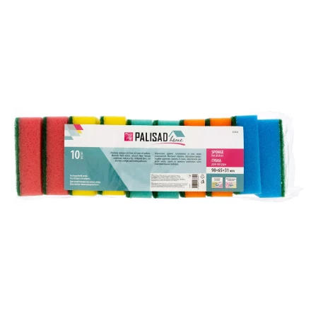 Губки для посуды Optima MAXI, 98 x 65 x 31 мм, 10 шт., Home Palisad 923545 купить в Когалыме