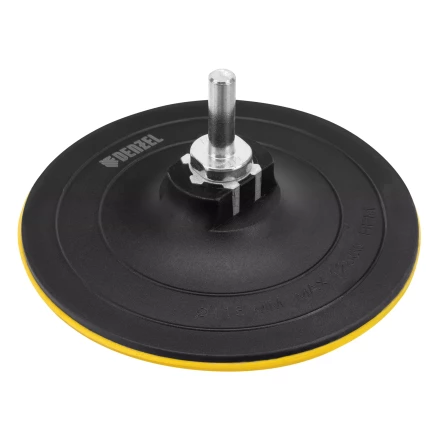 Тарелка опорная для дрели и УШМ с липучкой, 115 мм, твердая, с адаптером c М14 на d8 Denzel 76253 купить в Когалыме