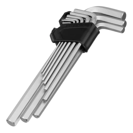 Набор ключей имбусовых, HEX, 2-12 мм, CrV, 9 шт., удлиненные Сибртех 123697 купить в Когалыме