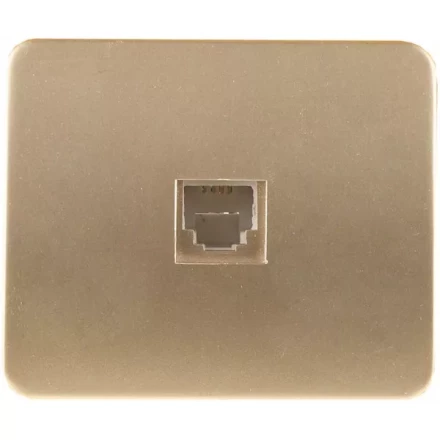 Розетка СВЕТОЗАР "ГАММА" телефонная, одинарная, без вставки и рамки, цвет золотой металлик SV-54117-GM купить в Когалыме