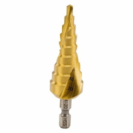 Сверло ступенчатое HSS TiN с спиральным желобком, 4-20x75, 1/4&quot; (Makita D-40185) купить в Когалыме