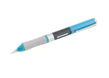 Нож для дизайна выдвижное перовое лезвие двухкомпонентная рукоятка металлическая клипса для фиксации 150 мм + 2 з.л GROSS 78885 купить в Когалыме