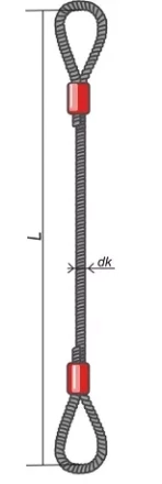 Строп канатный петлевой СКП 2 т  L=6 м опрессовка купить в Когалыме