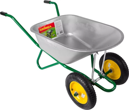 Тачка GRINDA садово-строительная двухколесная, 90 л, грузоподъемность 180 кг 422397_z01 купить в Когалыме