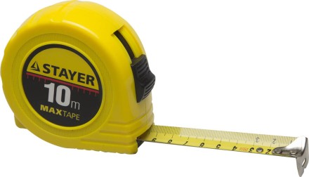 Рулетка STAYER &quot;МASTER&quot; &quot;MaxTape&quot;, пластиковый корпус, 10м/25мм 34014-10-25 купить в Когалыме