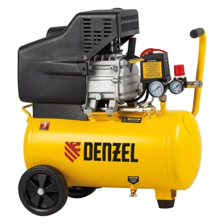 Компрессор воздушный DC1500/24, прямой привод, 1.5 кВт, 24 литра, 220 л/мин Denzel 58160 купить в Когалыме
