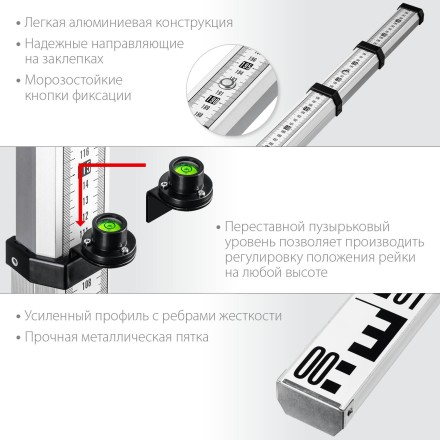 ЗУБР РГ 3, геодезическая рейка (34948-3) купить в Когалыме