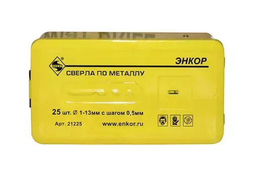 Набор сверл д/мет. 25шт 1-13/шаг0,5мм 9524 1/20 ЭНКОР 21225 купить в Когалыме