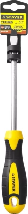 Отвертка STAYER "MASTER" "ТECHNO", двухкомпонентная рукоятка, магнитный наконечник, Cr-V, SL8,0x150мм 2507-08-15_z02 купить в Когалыме