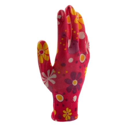 Перчатки садовые из полиэстера с нитрильным обливом, цветы, М Palisad 67857 купить в Когалыме