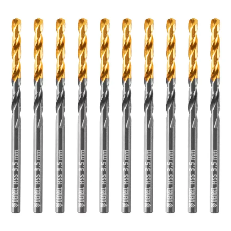 Сверло по металлу, 3,5 мм, HSS-Tin, Golden Tip, 10 шт. Denzel 717207 купить в Когалыме