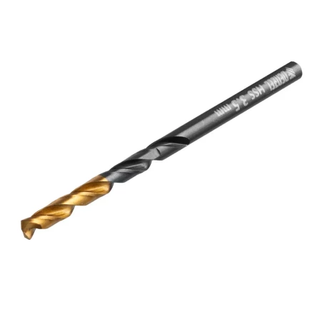 Сверло по металлу, 3,5 мм, HSS-Tin, Golden Tip, 10 шт. Denzel 717207 купить в Когалыме