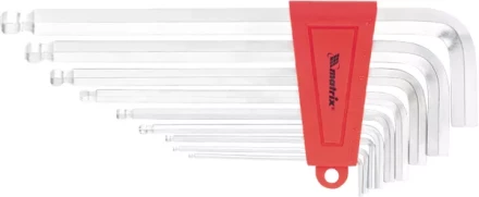 Набор ключей шестигранных имбусовых HEX, 1,5–10 мм, CrV,  9 шт., экстра-длин, c шаром, сатин  MATRIX 16410 купить в Когалыме