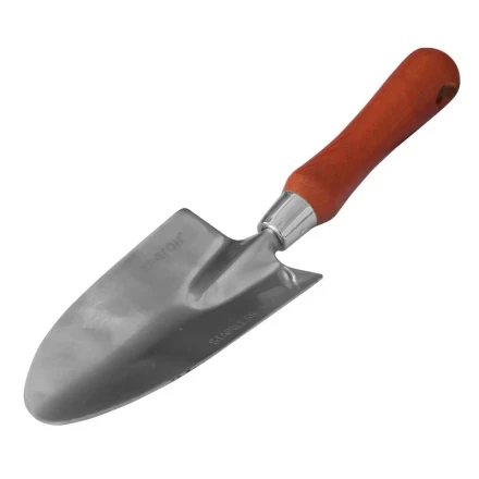 Совок садовый из нержавеющей стали с деревянной рукояткой  320мм Кратон 5 10 05 001 купить в Когалыме