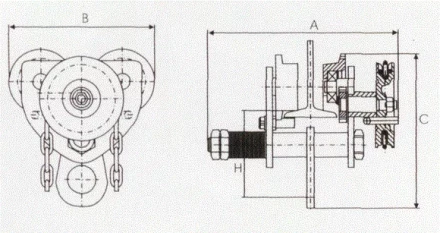Тележка для тали с цепным приводом GCL610 LB г-п 10 тонн H=6 метра купить в Когалыме