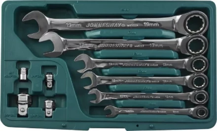 Набор ключей комбинированных трещеточных  8-19мм  адаптеры 10предметов Jonnesway W45110S 48879 купить в Когалыме