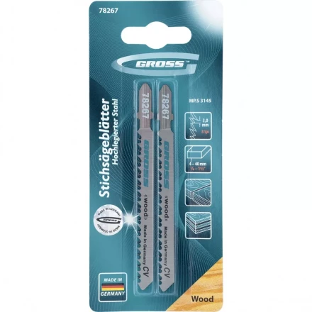 Полотна для электролобзика по дереву 2 шт 3145 GROSS 78267 купить в Когалыме