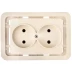 Розетка СВЕТОЗАР "ГАММА" двойная, цвет бежевый, 16А/~250В SV-54102-B купить в Когалыме