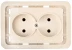 Розетка СВЕТОЗАР "ГАММА" двойная, цвет бежевый, 16А/~250В SV-54102-B купить в Когалыме