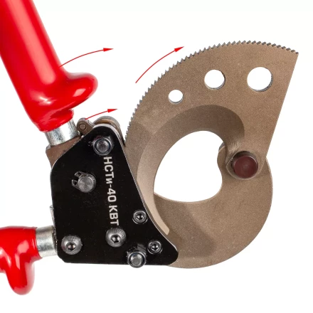 Секторные ножницы диэлектрические КВТ НСТи-40 для резки кабелей до 40 мм, проводов АС со стальным сердечником и прутков из низкоуглеродистой стали (84395) купить в Когалыме