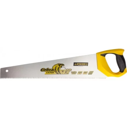 Ножовка STAYER "PROFI" "COBRA" GX700, трехгранный японский зуб, импульсная закалка, 2-х комп ручка, 7 TPI, 500мм 1513-50_z02 купить в Когалыме
