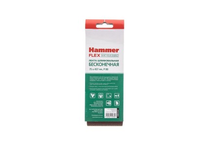 Лента шлиф. бесконечная HAMMER 75х457мм P80 купить в Когалыме