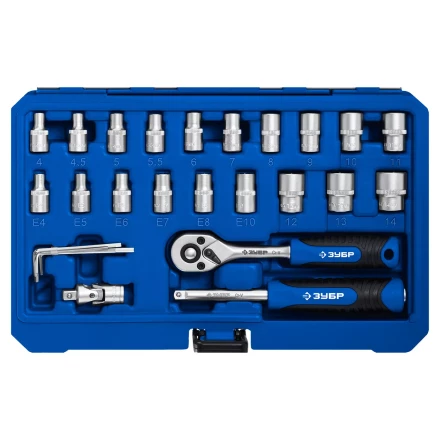 ЗУБР А-57, 57 предм., (1/4), универсальный набор инструмента, Профессионал (27671-H57) купить в Когалыме