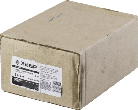 Гвозди ЗУБР "МАСТЕР" с большой потайной головкой оцинкованные чертеж №7811-7102, 3,0х40мм, 5кг 305090-30-040 купить в Когалыме