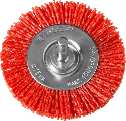ЗУБР "ПРОФЕССИОНАЛ". Щетка дисковая для дрели, нейлоновая проволока с абразивным покрытием, 75мм 35161-075_z02 купить в Когалыме