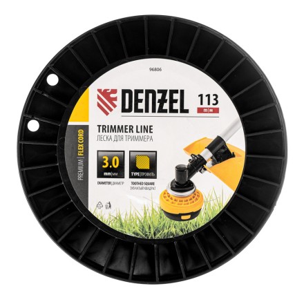 Леска для триммера зубчатый квадрат, 3,0мм х 113м, на DIN катушке FLEX CORD// Denzel 96806 купить в Когалыме