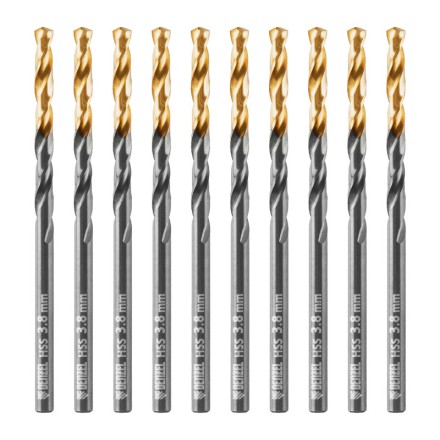 Сверло по металлу, 3,8 мм, HSS-Tin, Golden Tip, 10 шт. Denzel 717208 купить в Когалыме