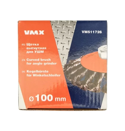 Щетка для УШМ М14/100 мм выгнутая сталь витая VMX 511726 купить в Когалыме