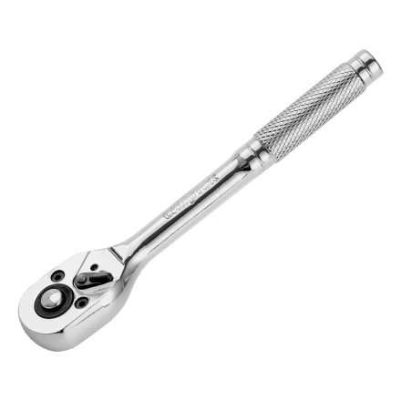 Ключ-трещотка 1/4&quot;, 45 зубьев, цельнометаллический, с быстрым сбросом, CrV, хром// Сибртех 14014  купить в Когалыме