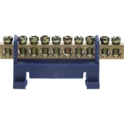 Шина СВЕТОЗАР нулевая на изоляторе типа "Стойка"макс. ток 100А, 5,2мм, 10 полюсов 49806-10