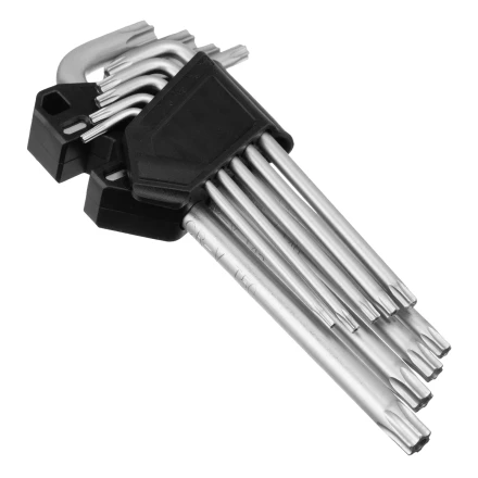 Набор ключей имбусовых Torx-Tempered, TT10-50, CrV, 9 шт., удлиненные Сибртех 123717 купить в Когалыме
