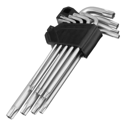 Набор ключей имбусовых Torx-Tempered, TT10-50, CrV, 9 шт., удлиненные Сибртех 123717 купить в Когалыме