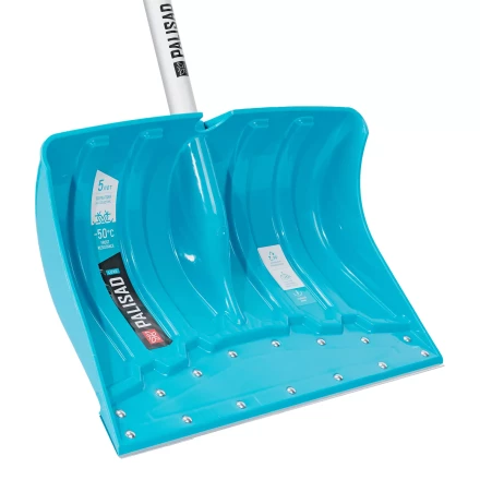 Лопата-скрепер для уборки снега Palisad 61797, полипропилен, 460х320х1300 мм, алюминиевый черенок, ПВХ, LUXE купить в Когалыме