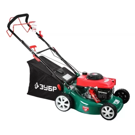 Газонокосилка ЗУБР бензиновая, самоход, 10 ступ. (25-75мм), 60л травосборник, 135см3, 460мм, 3.3кВт ЗГКБ-460СТ купить в Когалыме