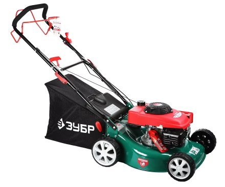 Газонокосилка ЗУБР бензиновая, самоход, 10 ступ. (25-75мм), 60л травосборник, 135см3, 460мм, 3.3кВт ЗГКБ-460СТ купить в Когалыме