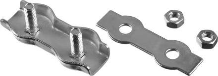 Зажим троса ЗУБР "МАСТЕР" двойной, оцинкованный, 3мм, 2 шт 304446-03 купить в Когалыме