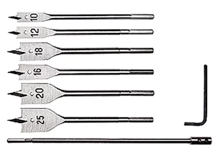 Набор сверл перовых по дереву 10-12-16-18-20-25 мм 6 шт удлинитель 300 мм MATRIX 70406 купить в Когалыме