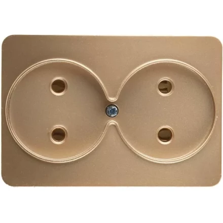 Розетка СВЕТОЗАР "ГАММА" без заземления, двойная, без вставки и рамки, цвет золотой металлик, 16А/~250В SV-54102-GM купить в Когалыме