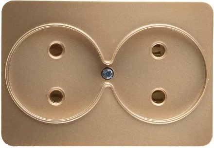 Розетка СВЕТОЗАР "ГАММА" без заземления, двойная, без вставки и рамки, цвет золотой металлик, 16А/~250В SV-54102-GM купить в Когалыме