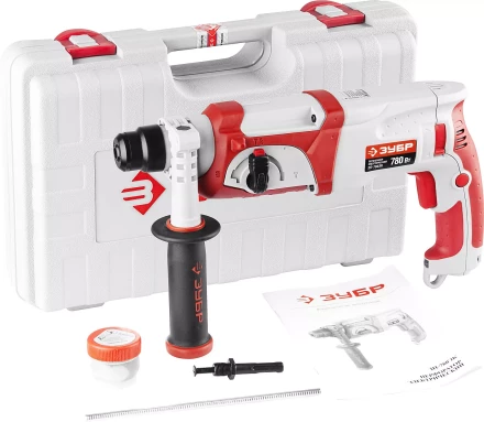Перфоратор ЗУБР SDS-plus, реверс, 3 Дж, 0-1100 об/мин, 0-4500 уд/мин, 780Вт, кейс ЗП-780ЭК купить в Когалыме