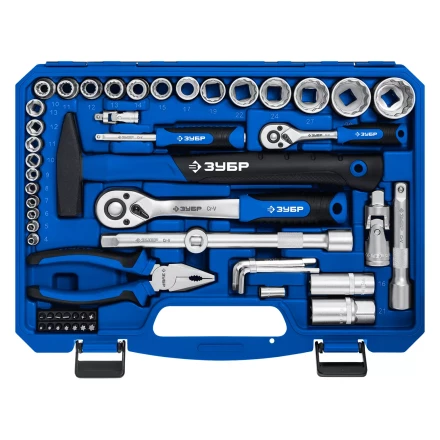 ЗУБР Универсал-76, 76 предм., (1/2+ 1/4), универсальный набор инструмента, Профессионал (27670-H76) купить в Когалыме
